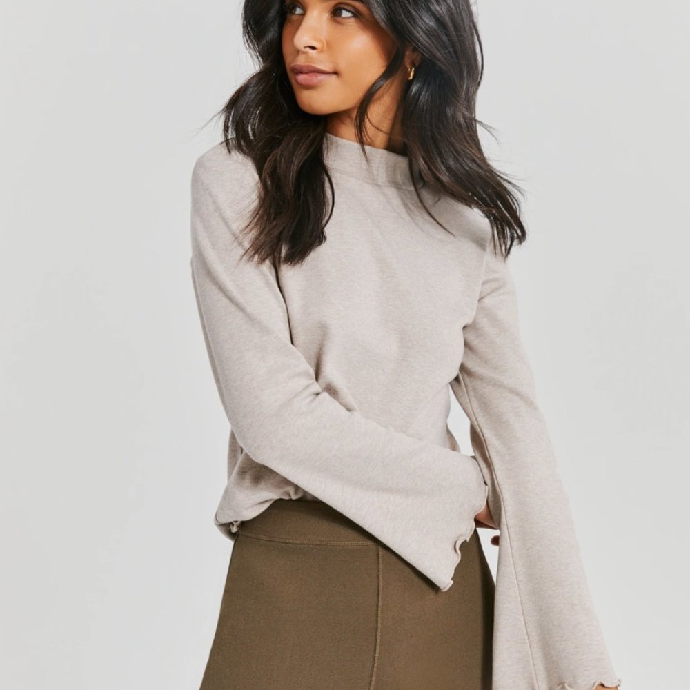 Something Navy Mock Neck Long Sleeve Top